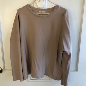 Zara Tan Crew Neck Sweatshirt
